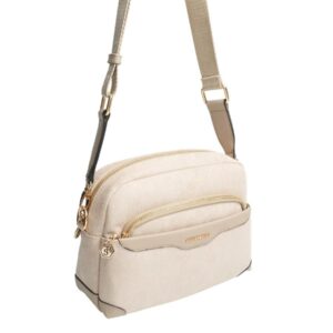 Бежова дамска чанта Silver & Polo SP1201 от велур с презрамка