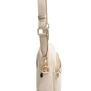 Бежова дамска чанта Silver & Polo SP1201 от велур с презрамка