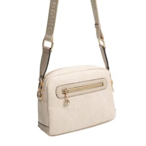 Бежова дамска чанта Silver & Polo SP1201 от велур с презрамка