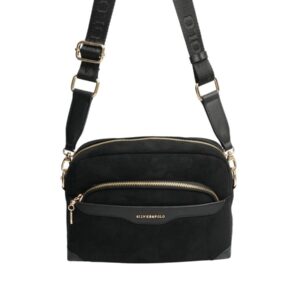 Черна дамска чанта Silver & Polo SP1201 от велур с презрамка