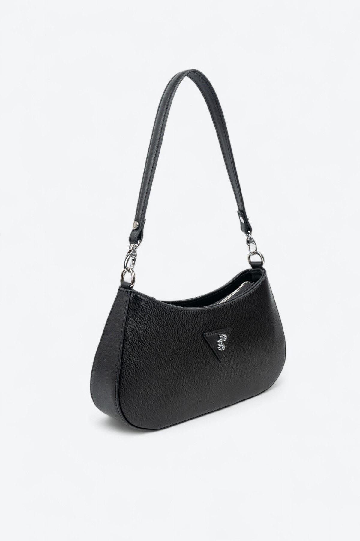 Silver & Polo SP1251 Kadın Omuz Çantası Siyah 1 Черна дамска чанта Silver & Polo SP1251 – елегантна дамска кожена чанта с къса дръжка