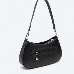 Silver & Polo SP1251 Kadın Omuz Çantası Siyah 2 Черна дамска чанта Silver & Polo SP1251 – елегантна дамска кожена чанта с къса дръжка