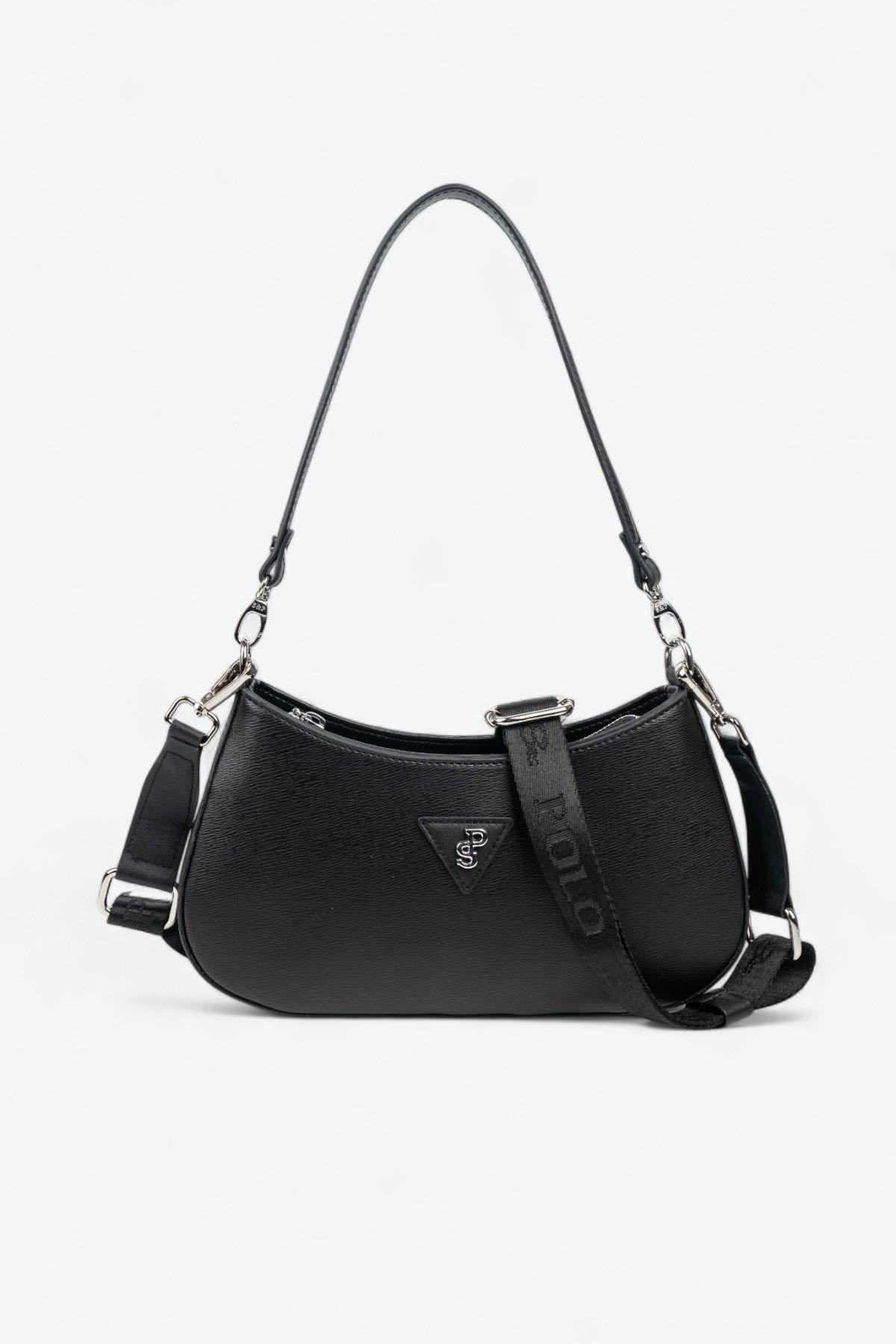 Silver & Polo SP1251 Kadın Omuz Çantası Siyah 4 Черна дамска чанта Silver & Polo SP1251 – елегантна дамска кожена чанта с къса дръжка