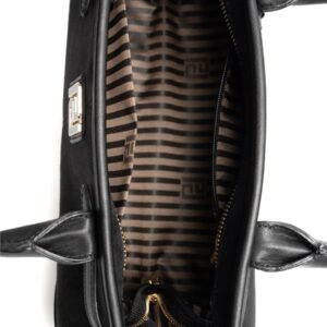 Тъмно кафява дамска чанта Silver & Polo от еко кожа с дръжки и златисти детайли