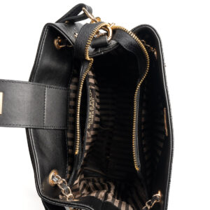 Черна дамска чанта Silver & Polo SP1262 – елегантна чанта през рамо с метална верига