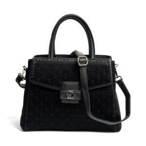 Silver & Polo SP1264 Kadın El Çantası Fashion Siyah 4 Черна дамска чанта Silver & Polo SP1264 от еко кожа с къси дръжки и дълга презрамка