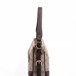 Дамска чанта Silver & Polo SP1269 кафява с монограм, чанта за рамо с дръжка