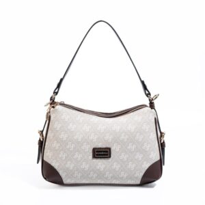 Дамска чанта Silver & Polo SP1269 кафява с монограм, чанта за рамо с дръжка