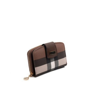 Silver & Polo SP874 CÜZDAN Koyu-Kahve Mat 1 Кафяво дамско портмоне Silver & Polo SP874 от еко кожа Koyu Kahve-Kahve – компактно портмоне с отделения за карти