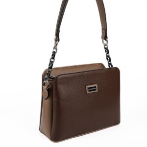 Дамска чанта за рамо Silver & Polo SP937 кафява – елегантна дамска чанта с дълга презрамка
