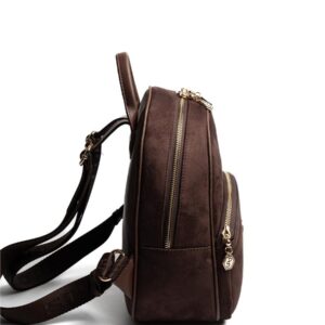 Черна дамска раница Silver & Polo SP945 – елегантна ежедневна раница с преден джоб и златисти детайли.