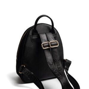 Черна дамска раница Silver & Polo SP945 – елегантна ежедневна раница с преден джоб и златисти детайли.