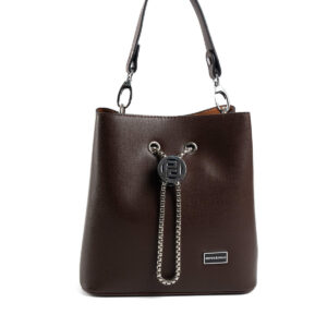 Silver & Polo SP967 KAHVE-NİX KAHVE 2 Дамска кафява кожена чанта Silver & Polo SP967 KAH, показана в ръка за визуализация на размера.