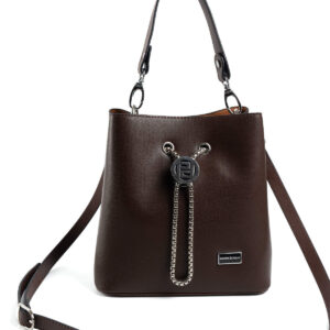 Silver & Polo SP967 KAHVE-NİX KAHVE 6 Дамска кафява кожена чанта Silver & Polo SP967 KAH, показана в ръка за визуализация на размера.