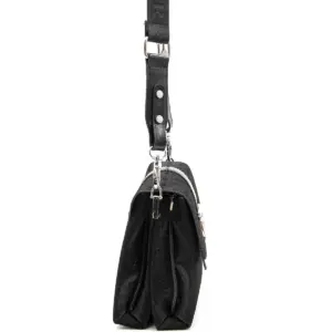 Черна кросбоди дамска чанта Silver & Polo SP1009 от еко кожа с регулираща се презрамка и метална закопчалка