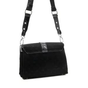 Черна кросбоди дамска чанта Silver & Polo SP1009 от еко кожа с регулираща се презрамка и метална закопчалка