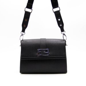 Черна кросбоди дамска чанта Silver & Polo SP1009 от еко кожа с регулираща се презрамка и метална закопчалка