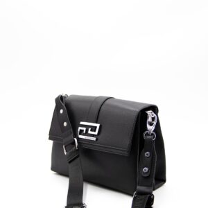 Черна кросбоди дамска чанта Silver & Polo SP1009 от еко кожа с регулираща се презрамка и метална закопчалка