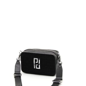 Черна дамска чанта Silver & Polo с регулируема презрамка и предно лого – елегантна ежедневна чанта.