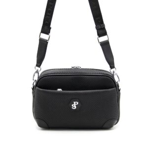 Черна дамска чанта Silver & Polo – кожена кросбоди чанта с регулируема презрамка