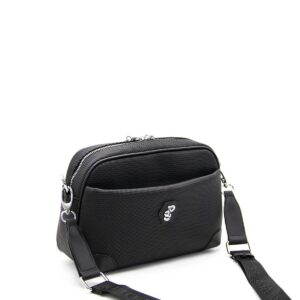 Черна дамска чанта Silver & Polo – кожена кросбоди чанта с регулируема презрамка