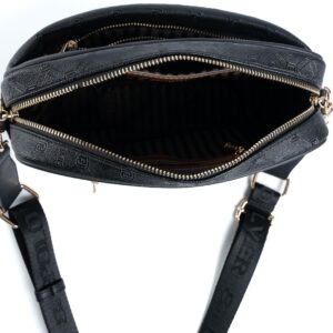 Черна дамска чанта Silver & Polo – кожена кросбоди чанта с регулируема презрамка