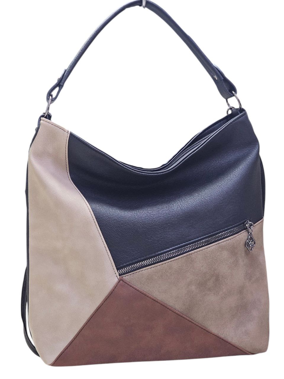 Дамска чанта Vedis – българско производство Дамска чанта Vedis в бежово и тъмносиньо – елегантна дамска чанта с дълга дръжка, българско производство