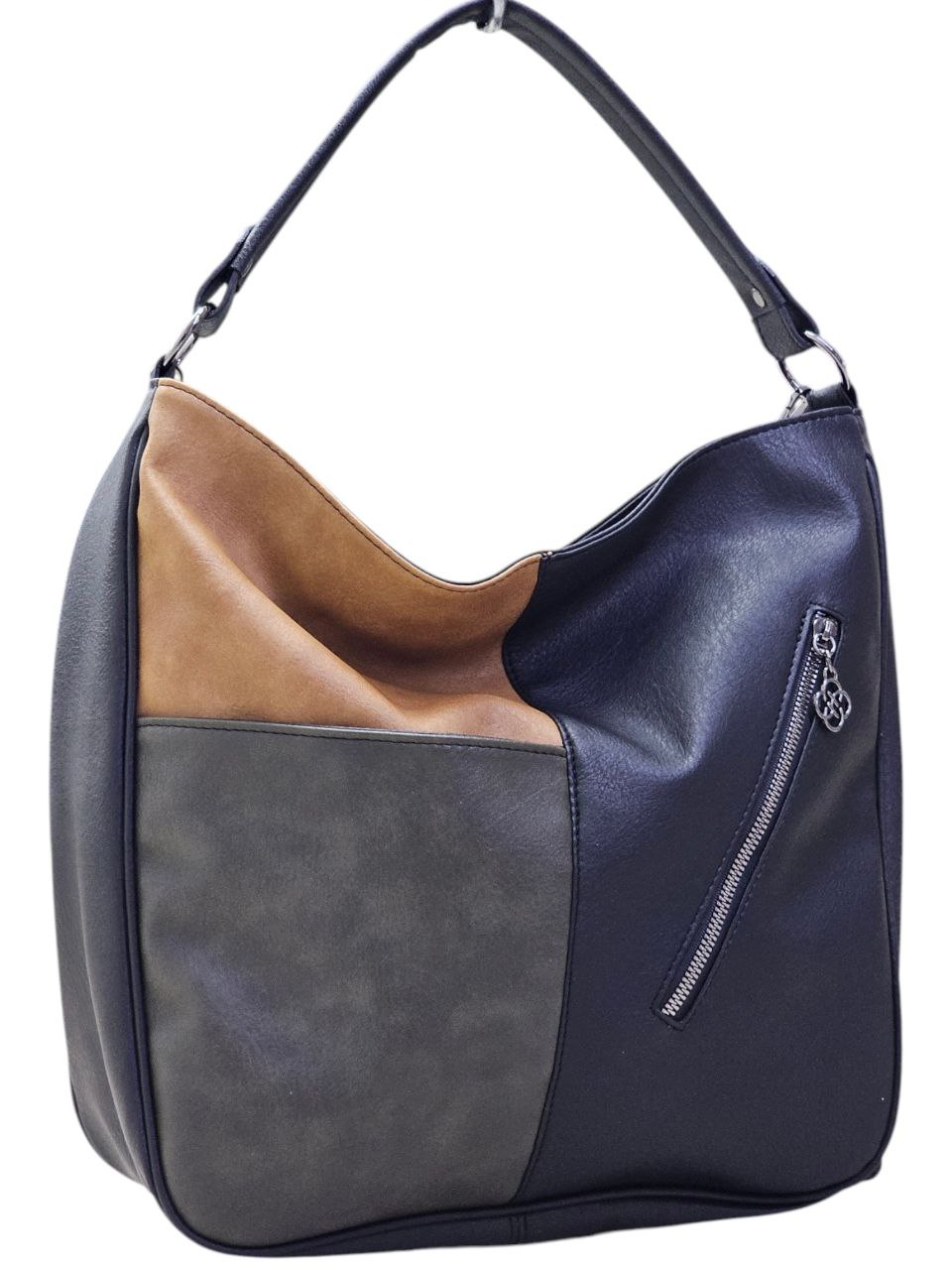 Дамска чанта Vedis – българско производство Дамска чанта Vedis от еко кожа в сиво, карамел и черно, българско производство