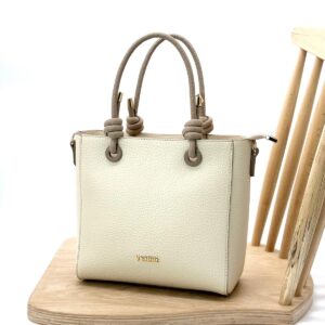 Дамска чанта Vshine 3098 бежова – елегантна чанта с къси дръжки и дълга презрамка