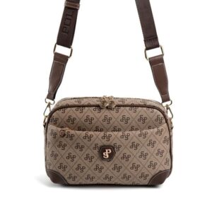 Дамска раница Kadin Capraz с монограм в бежово и кафяво – стилна и практична