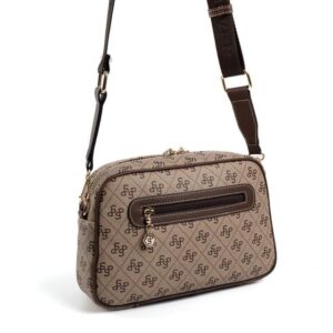 Дамска раница Kadin Capraz с монограм в бежово и кафяво – стилна и практична