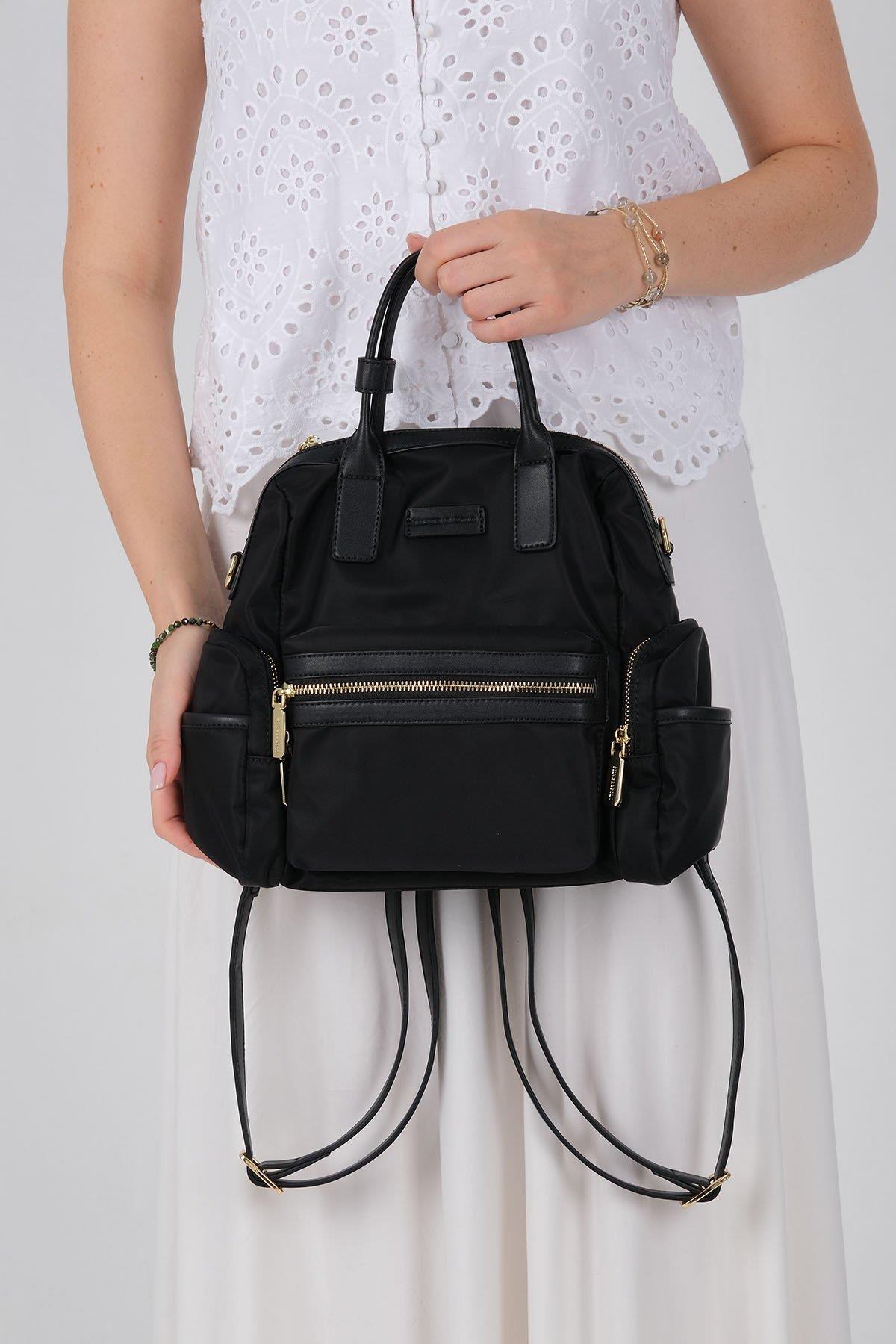 SP1211 Kadın Sırt Çantası Siyah Черна дамска раница Silver&Polo – елегантна ежедневна раница с цип