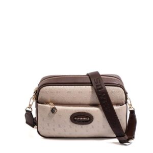 Silver&Polo SP1267 дамска златиста чанта през рамо crossbody с регулируема презрамка