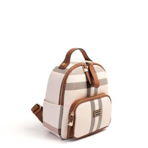 Дамска раница Silver & Polo кремава с кафяви детайли – елегантна ежедневна раница