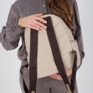 Дамска раница Silver & Polo SP1206 бежова, стилна ежедневна раница за жени