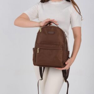 Silver & Polo SP1206 Kadın Sırt Çantası Kahve 2 Дамска раница Silver & Polo SP1206 кафява – елегантна кожена раница за ежедневие