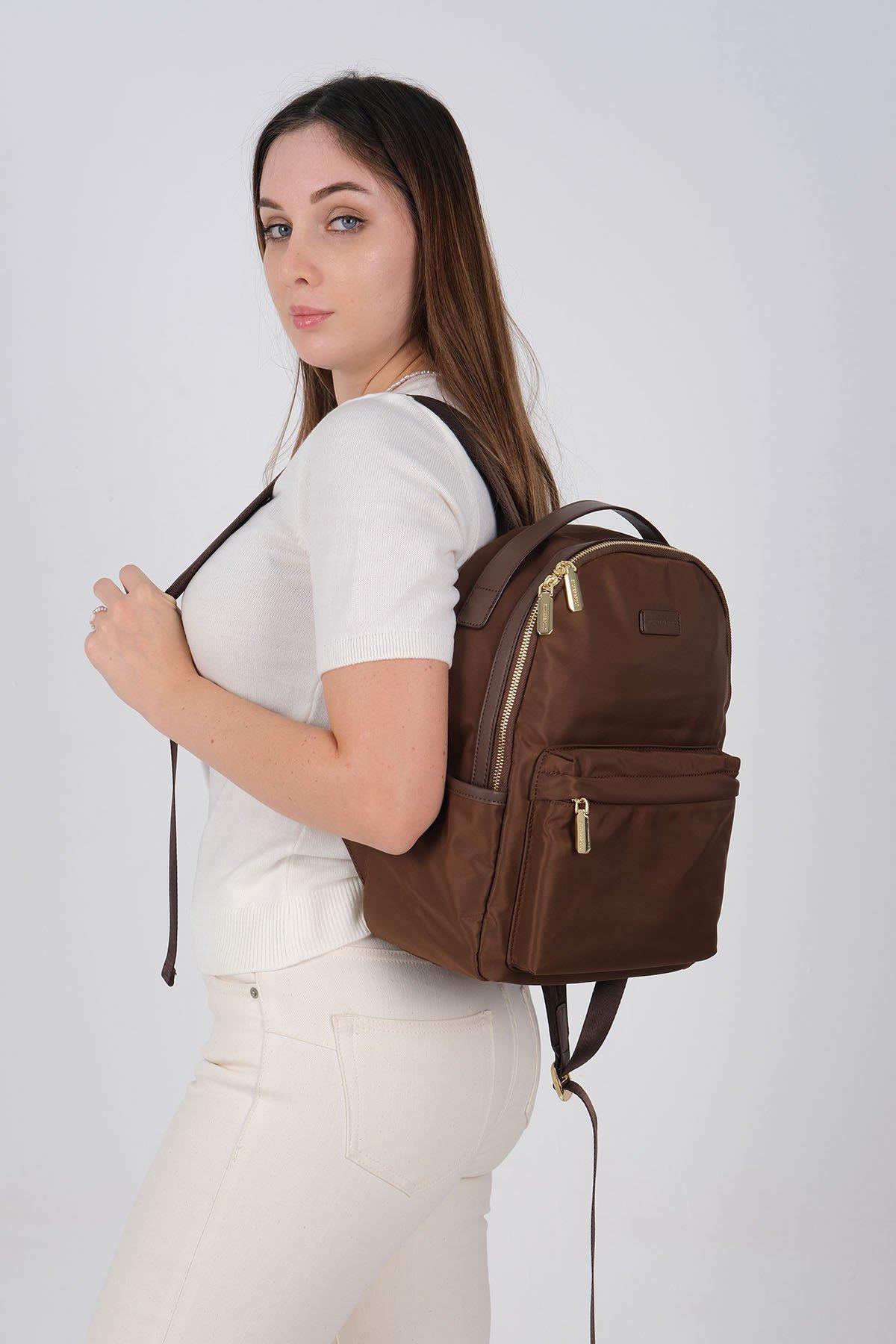 Silver & Polo SP1206 Kadın Sırt Çantası Kahve Дамска раница Silver & Polo SP1206 кафява – елегантна кожена раница за ежедневие