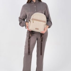 Дамска раница Silver & Polo SP1209 цвят Bej Kum от сатен