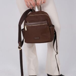 Дамска раница Silver & Polo тъмно кафява – елегантна градска раница с ципове и регулируеми презрамки