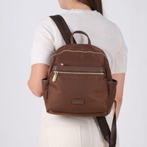 Дамска раница Silver & Polo тъмно кафява – елегантна градска раница с ципове и регулируеми презрамки