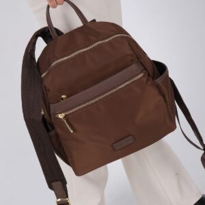 Дамска раница Silver & Polo тъмно кафява – елегантна градска раница с ципове и регулируеми презрамки