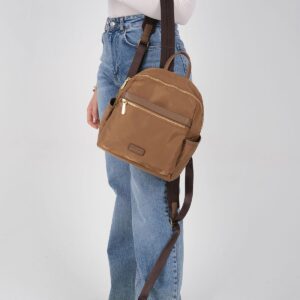 Дамска раница Silver & Polo тютюнев цвят – елегантна градска раница с ципове и регулируеми презрамки