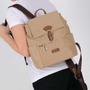 Дамска раница Silver & Polo SP1210 визон camel от еко кожа с преден джоб и златисти ципове