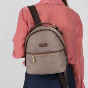 Дамска раница Silver & Polo SP1212 Kum Kahve – стилна малка раница с преден джоб и цип за ежедневие