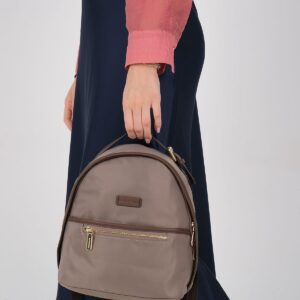 Дамска раница Silver & Polo SP1212 Kum Kahve – стилна малка раница с преден джоб и цип за ежедневие
