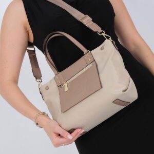 Silver & Polo SP1213 Kadın El Çantası Bej-Kum 3 Дамска чанта Silver Polo SP1213 бежова – елегантна ежедневна чанта с цип