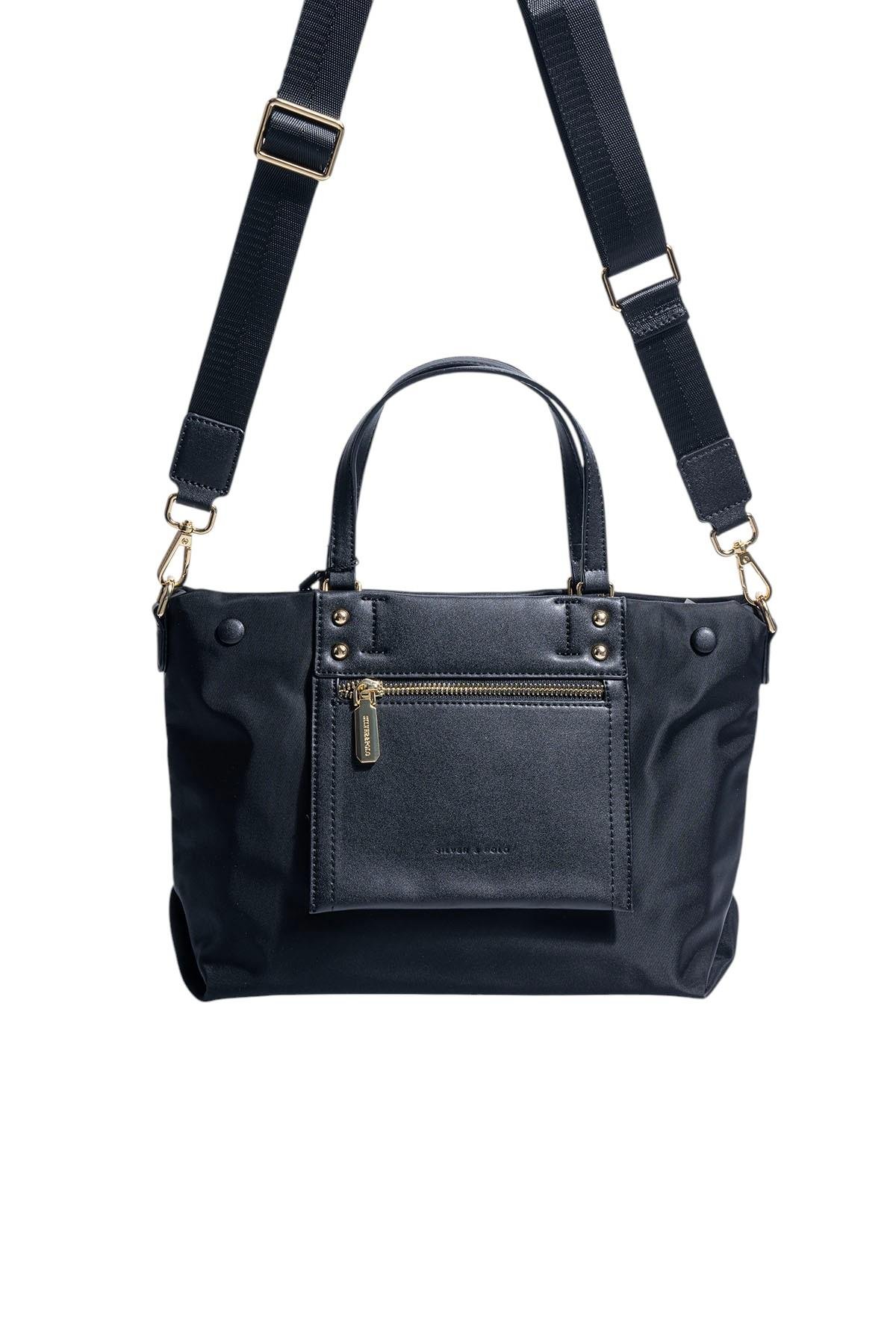 Silver & Polo SP1213 Kadın El Çantası Siyah 4 Дамска чанта Silver Polo SP1213 черна – елегантна ежедневна чанта с цип