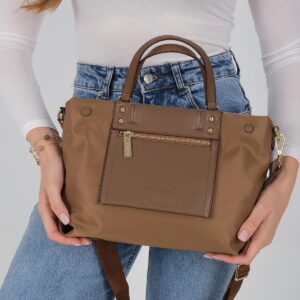 Дамска чанта Silver Polo SP1213 в тютюнев цвят – елегантна ежедневна чанта с цип