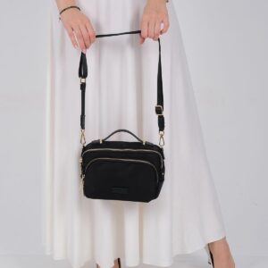 Дамска чанта за през рамо Silver & Polo SP1221 черна с цип и регулируема презрамка