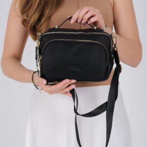 Дамска чанта за през рамо Silver & Polo SP1221 черна с цип и регулируема презрамка